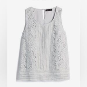 Eden Society Gray Stitch Fix Sleeveless Lined Violie Lace Overlay Blouse - XL
